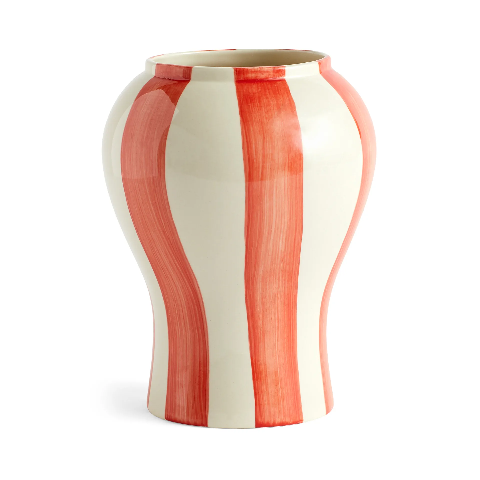 Sobremesa stripe vase S 22 cm, Red HAY