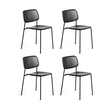 Soft Edge 40 chair, Black oak-black steel frame, 4-pack - HAY
