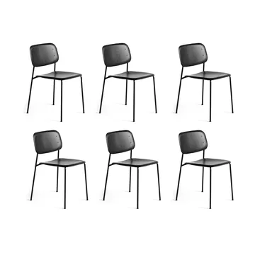 Soft Edge 40 chair, Black oak-black steel frame, 6-pack - HAY