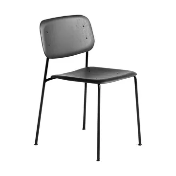 Soft Edge 40 chair - Soft black, black steel frame - HAY