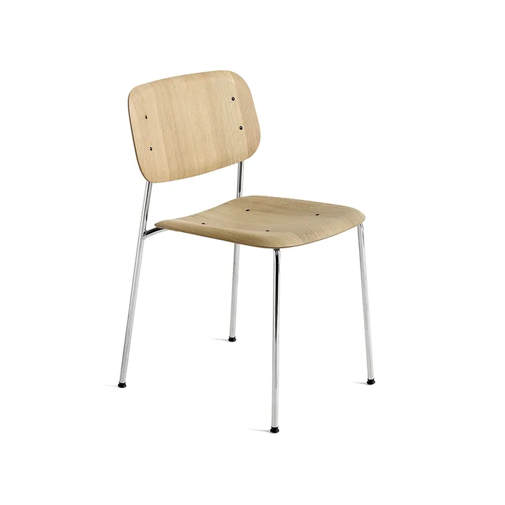 Soft Edge 40 chair - water-based lacquered oak-chrome frame - HAY