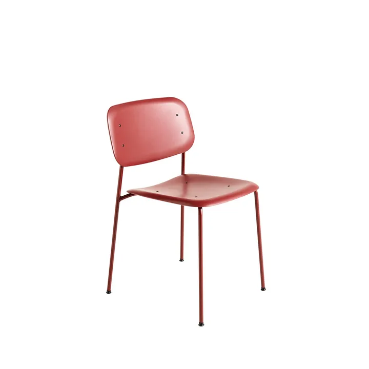 Soft Edge 45 chair - Fall red, fall red steel frame - HAY
