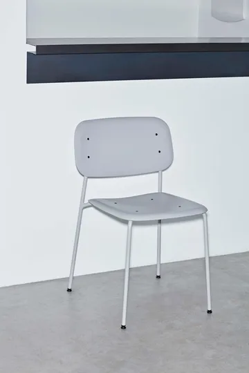 Soft Edge 45 chair - Soft grey-soft grey steel frame - HAY