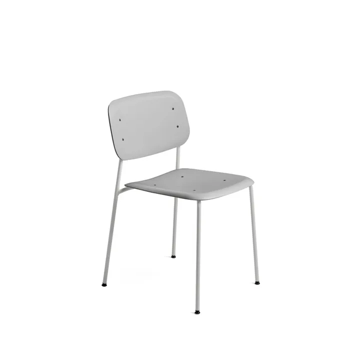 Soft Edge 45 chair - Soft grey-soft grey steel frame - HAY