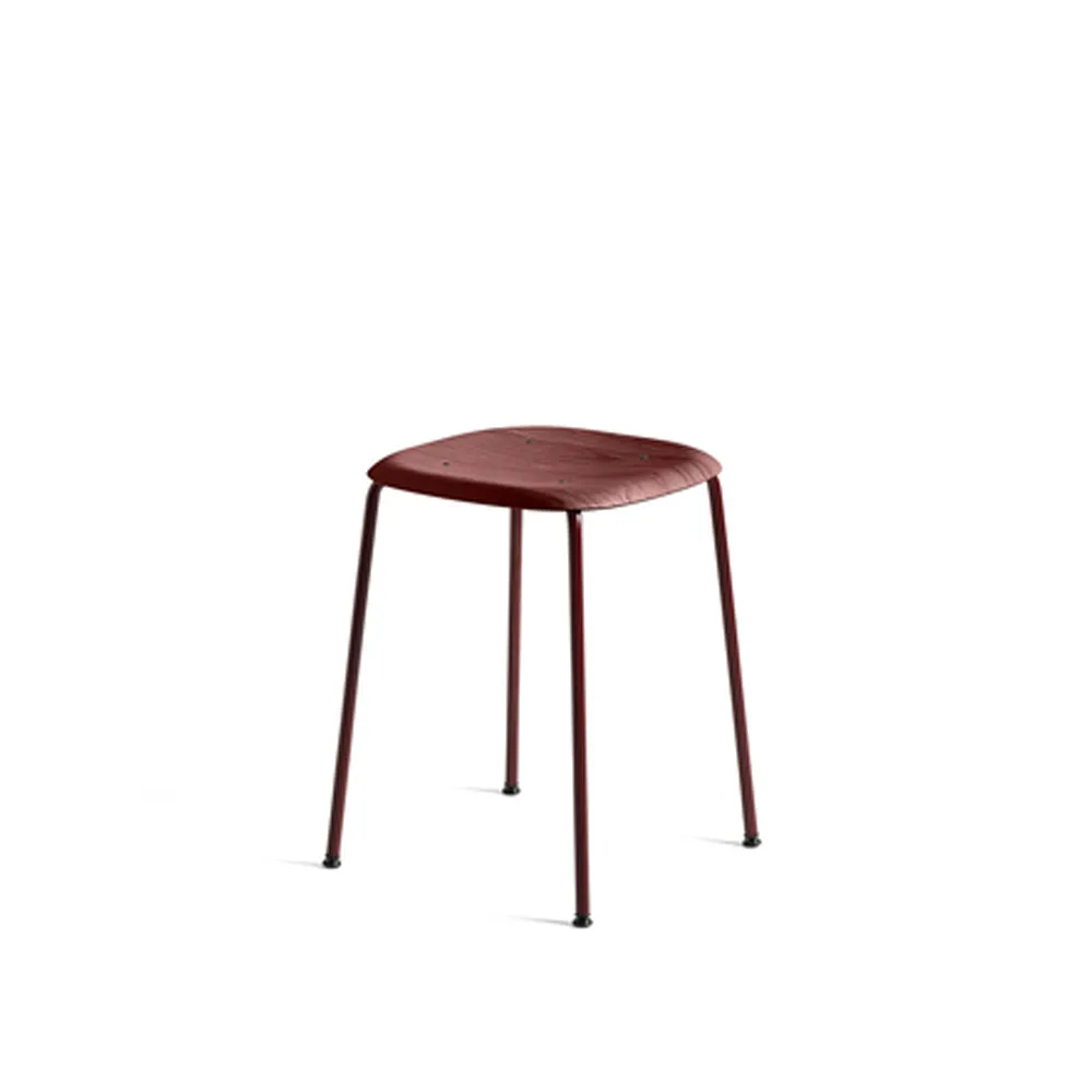 Soft Edge 70 stool, Fall red, fall red steel frame HAY
