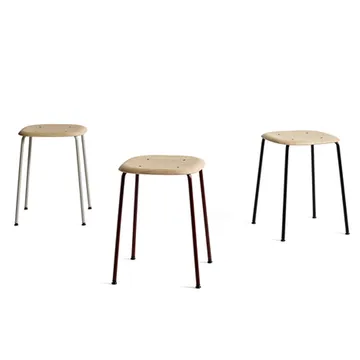 Soft Edge 70 stool - Smoked oak-black steel frame - HAY