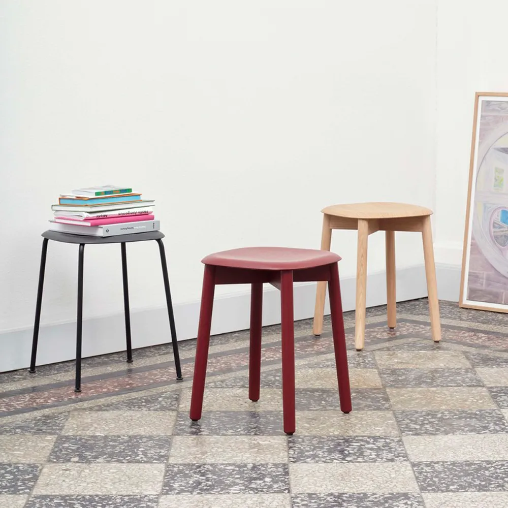 Soft Edge 72 stool, Dusty green-dusty green oak frame HAY