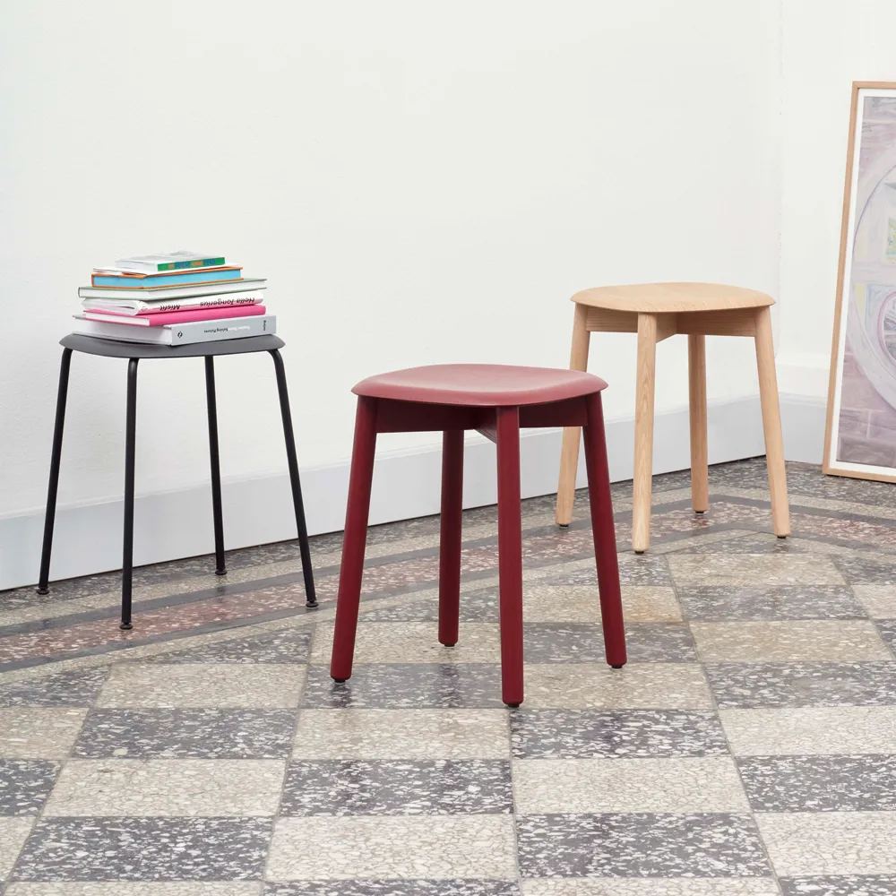 Soft Edge 72 stool, Oak-oak frame HAY