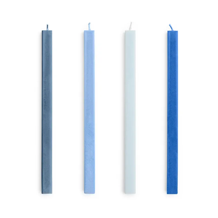 Square Candle light mix 4-pack - Blues - HAY