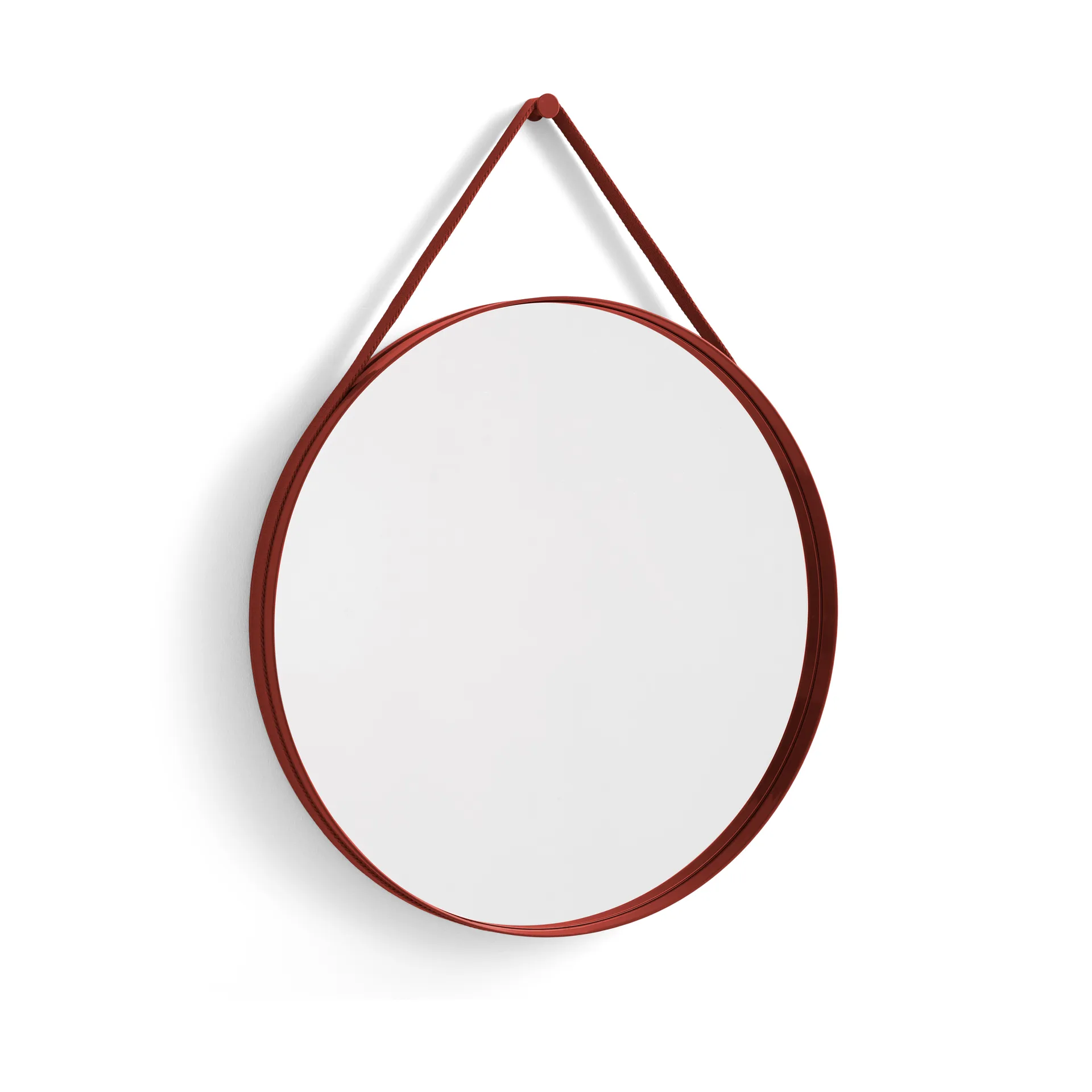 Strap Mirror Ø70 cm, Red HAY