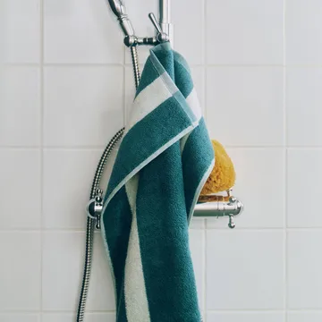 Stripe towel - Petrol blue, 40x60 cm - HAY