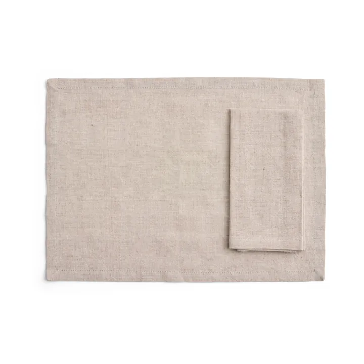 Tavolo placemat/napkin 4-pack - Soft beige - HAY