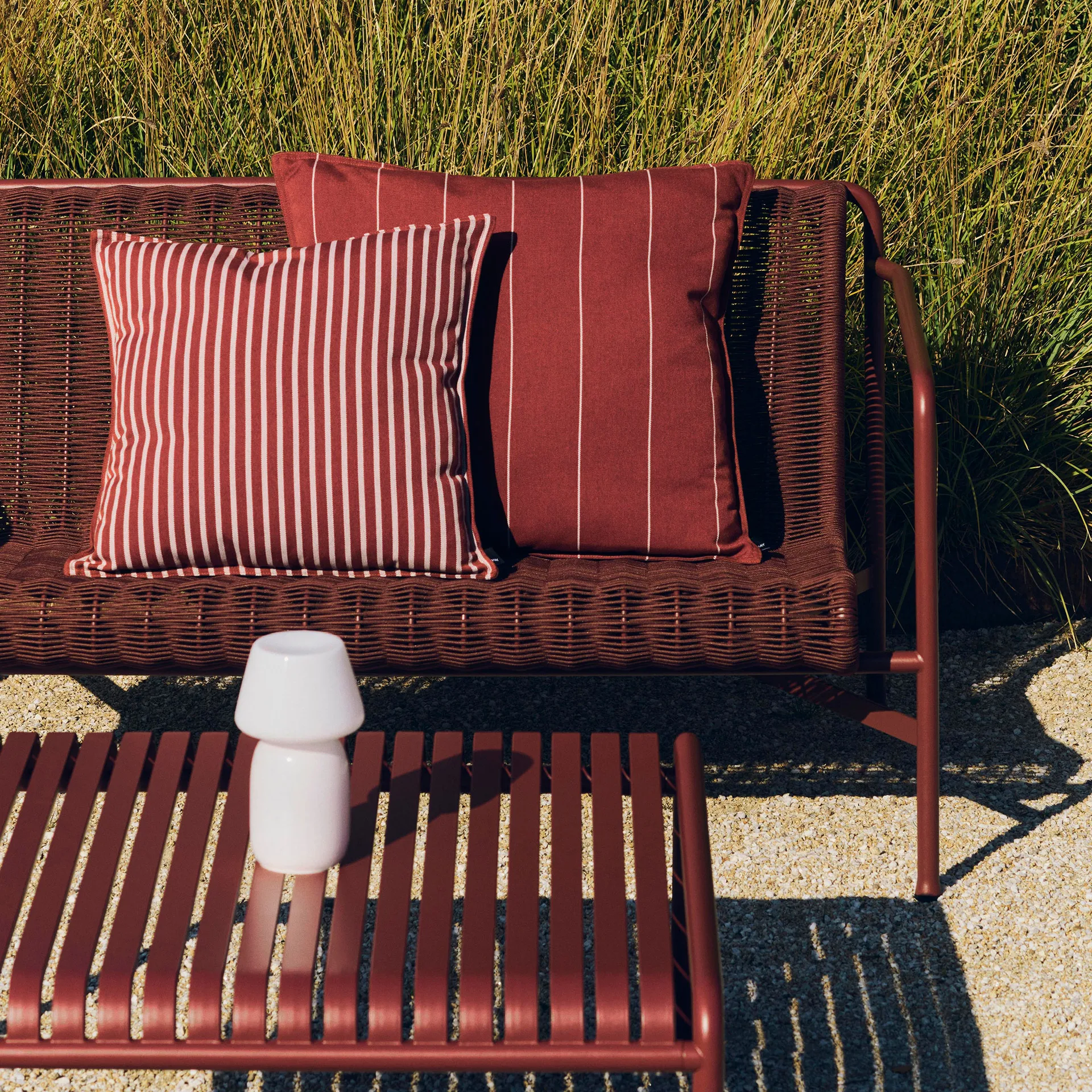 Terrazza cushion, Terracotta narrow stripe, 60x60 cm HAY