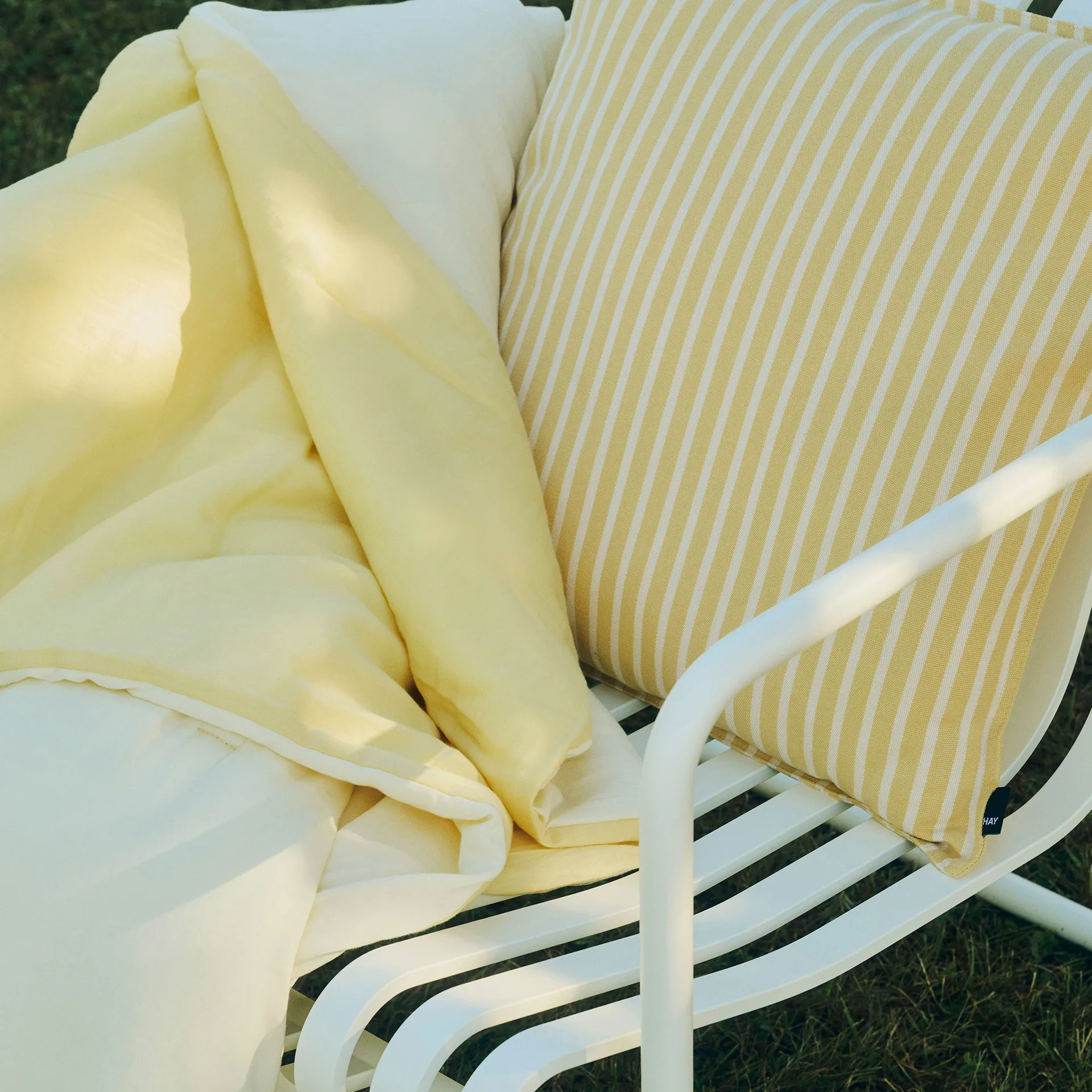 Terrazza cushion, Yellow bold stripe, 50x50 cm HAY