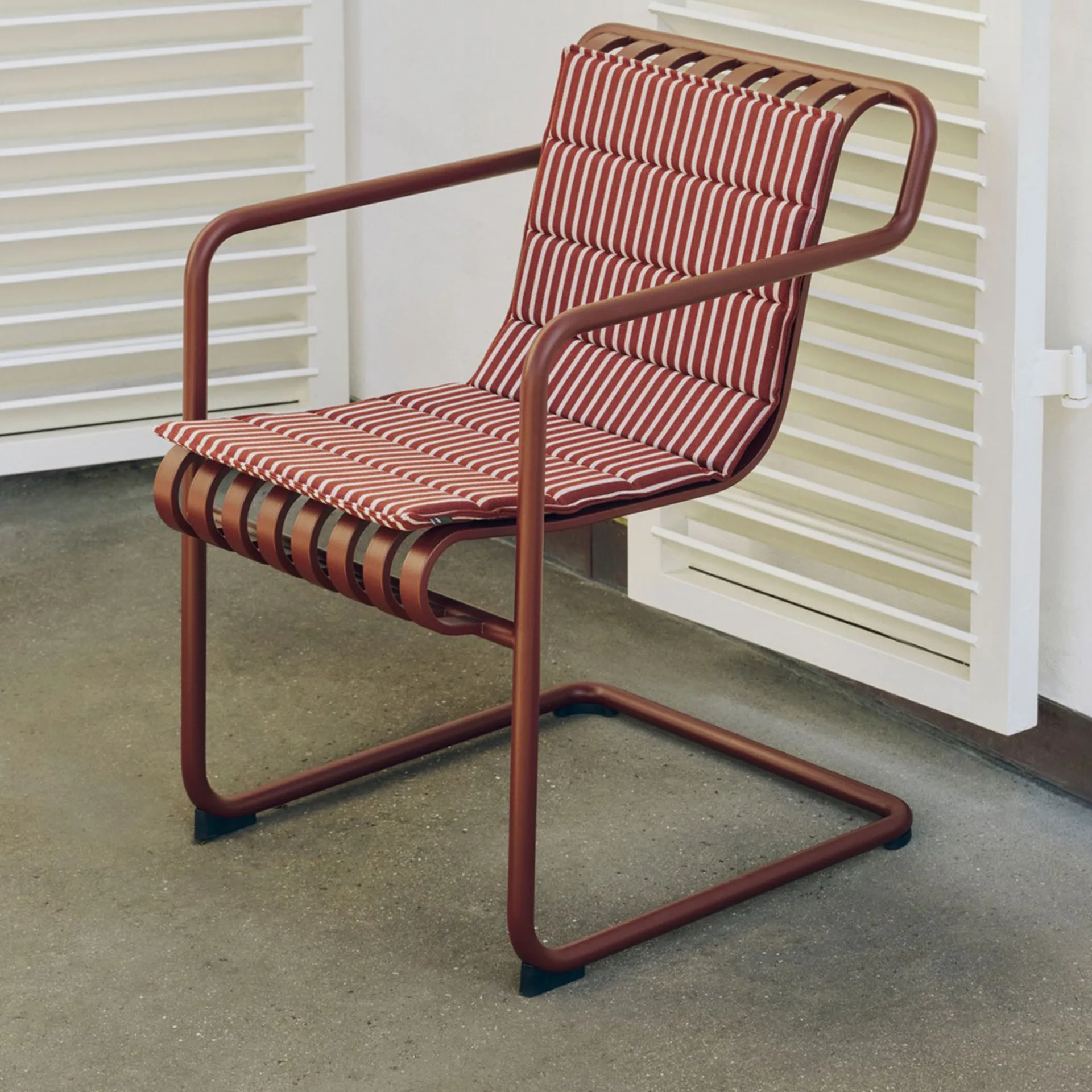 Terrazza Folding seat cushion, Terracotta bold stripe, 82x40 cm HAY