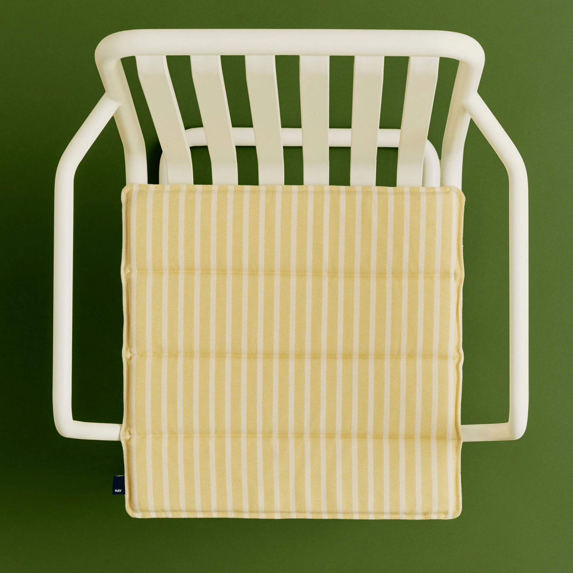 Terrazza seat cushion, Yellow bold stripe, 40x40 cm HAY
