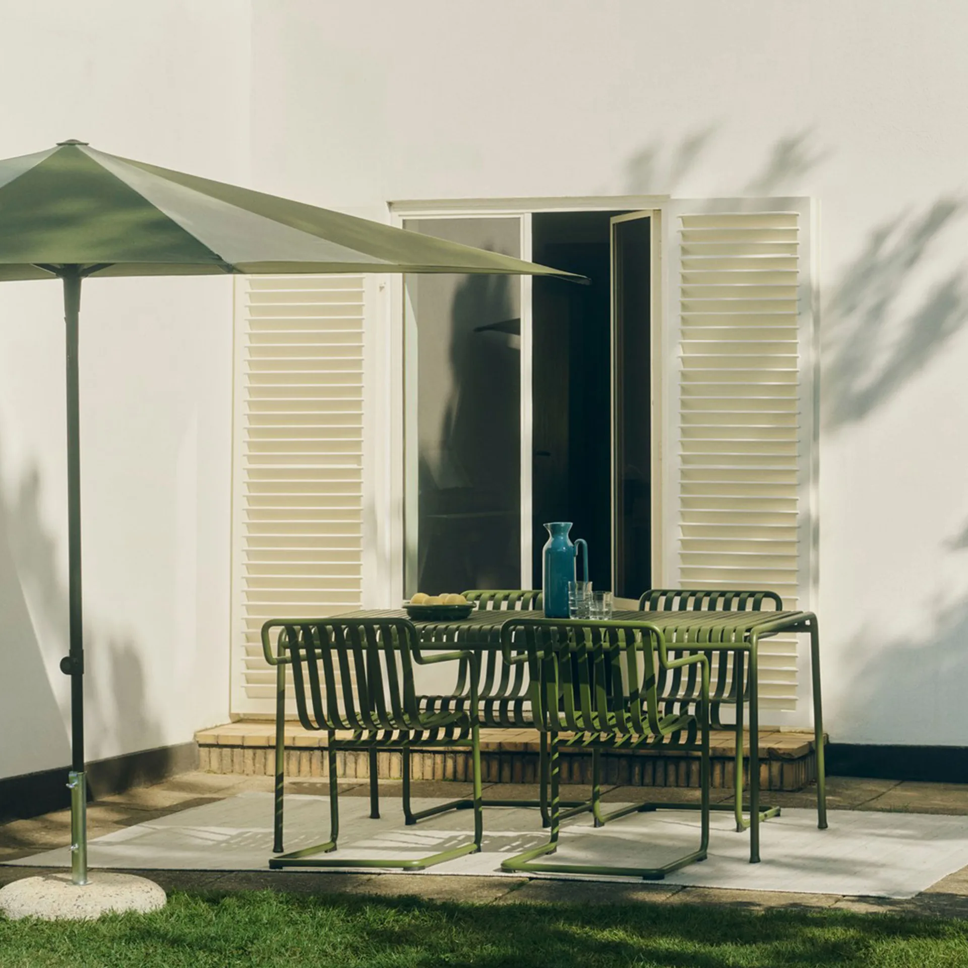 Terrazza Square parasol, Green-dark green HAY