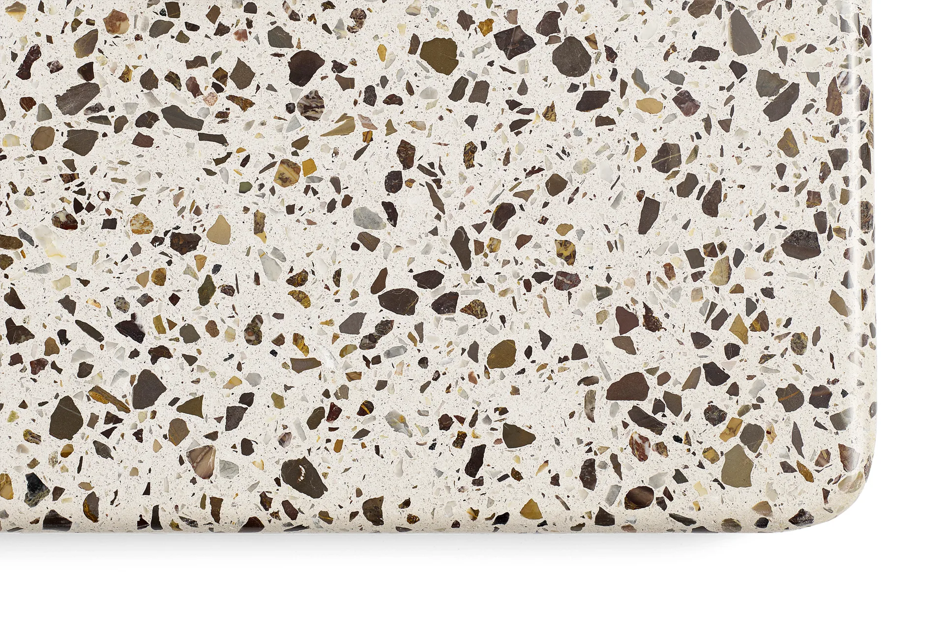 Terrazzo dining table Ø70 cm, Grey terrazzo-anthracite HAY