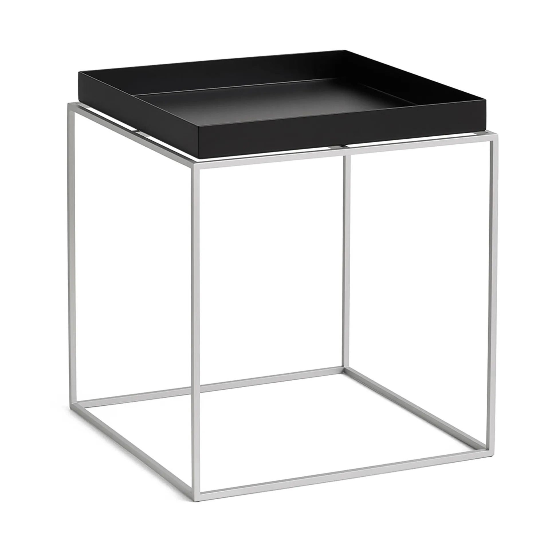 Tray Table medium side table, Black silicone grey, 40x40x44 cm HAY
