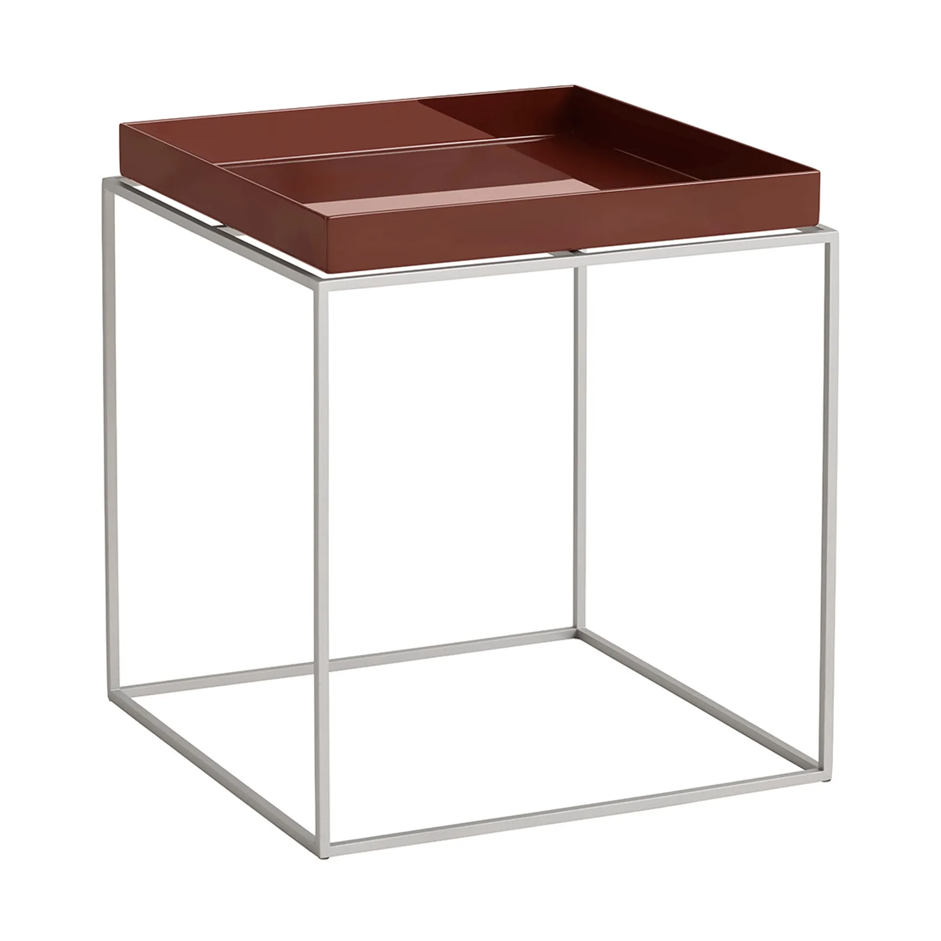 Tray Table medium side table, Chocolate silicone grey, 40x40x44 cm HAY