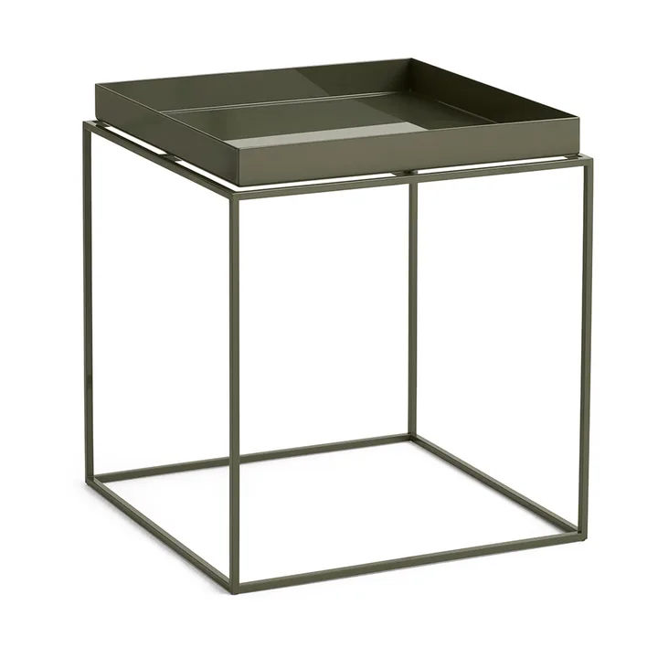 Tray Table medium side table - Olive green, 40x40x44 cm - HAY