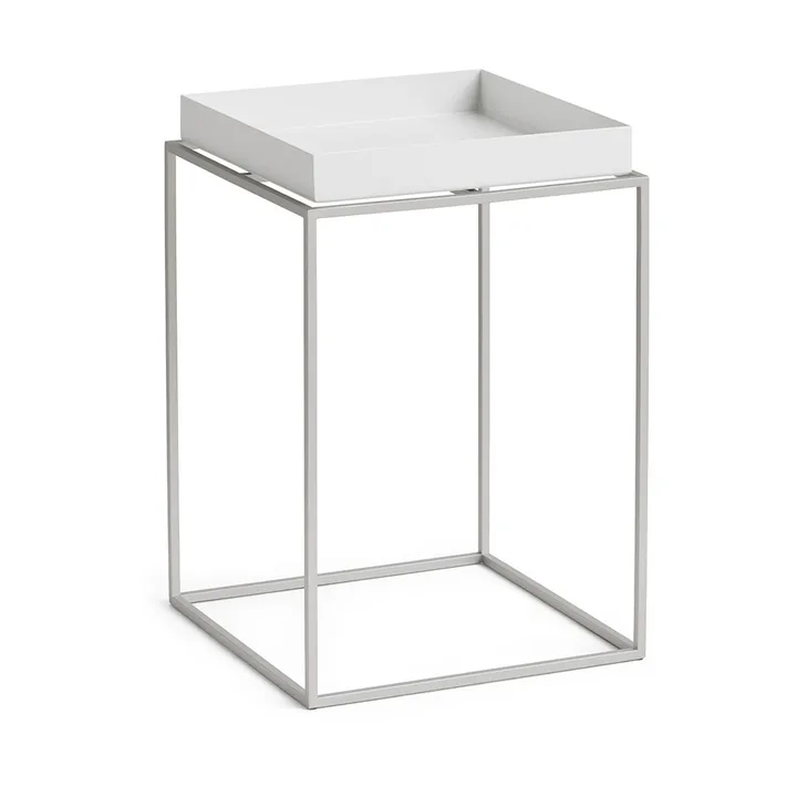 Tray Table medium side table - White-silicone grey, 30x30x44 cm - HAY