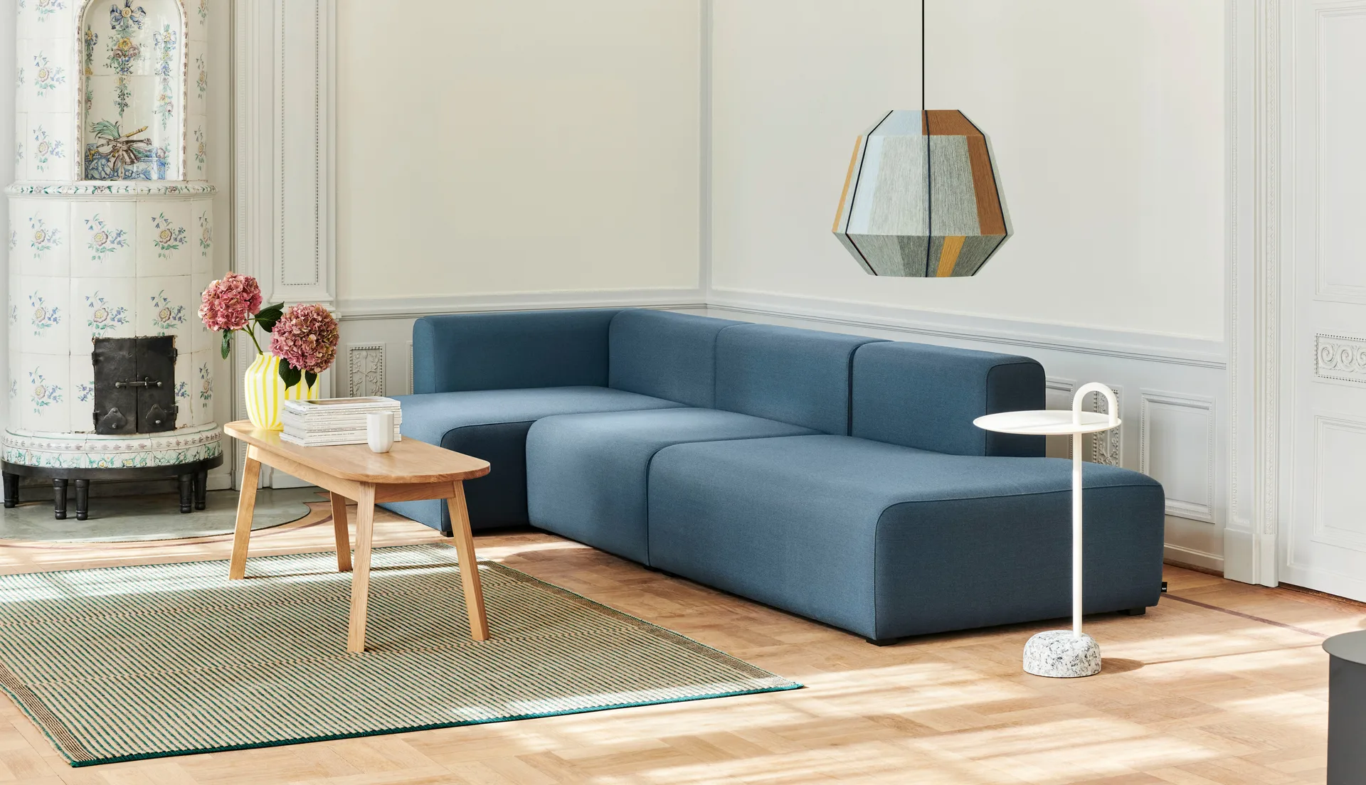 Triangle Leg bench, water-based lacquered oak, 150 cm HAY