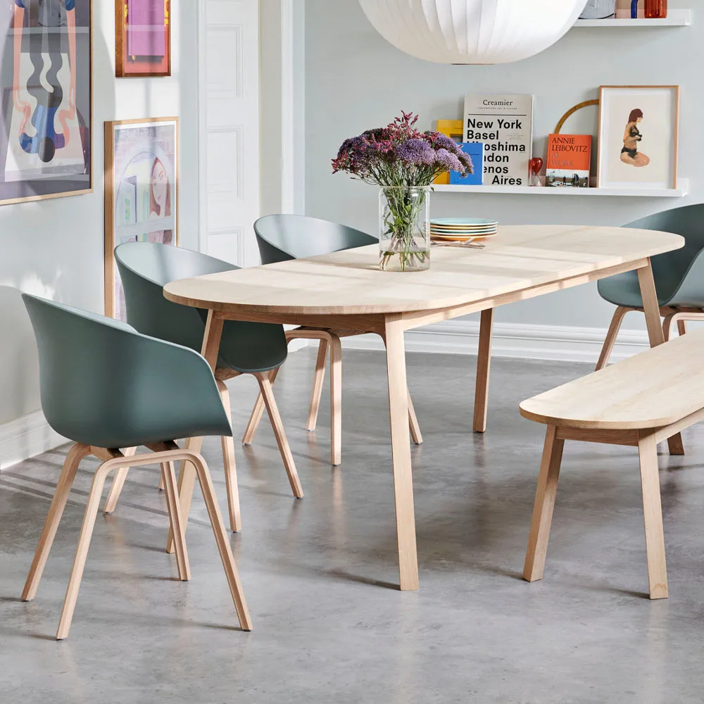 Triangle Leg dining table, Oiled oak, 250x85 cm HAY