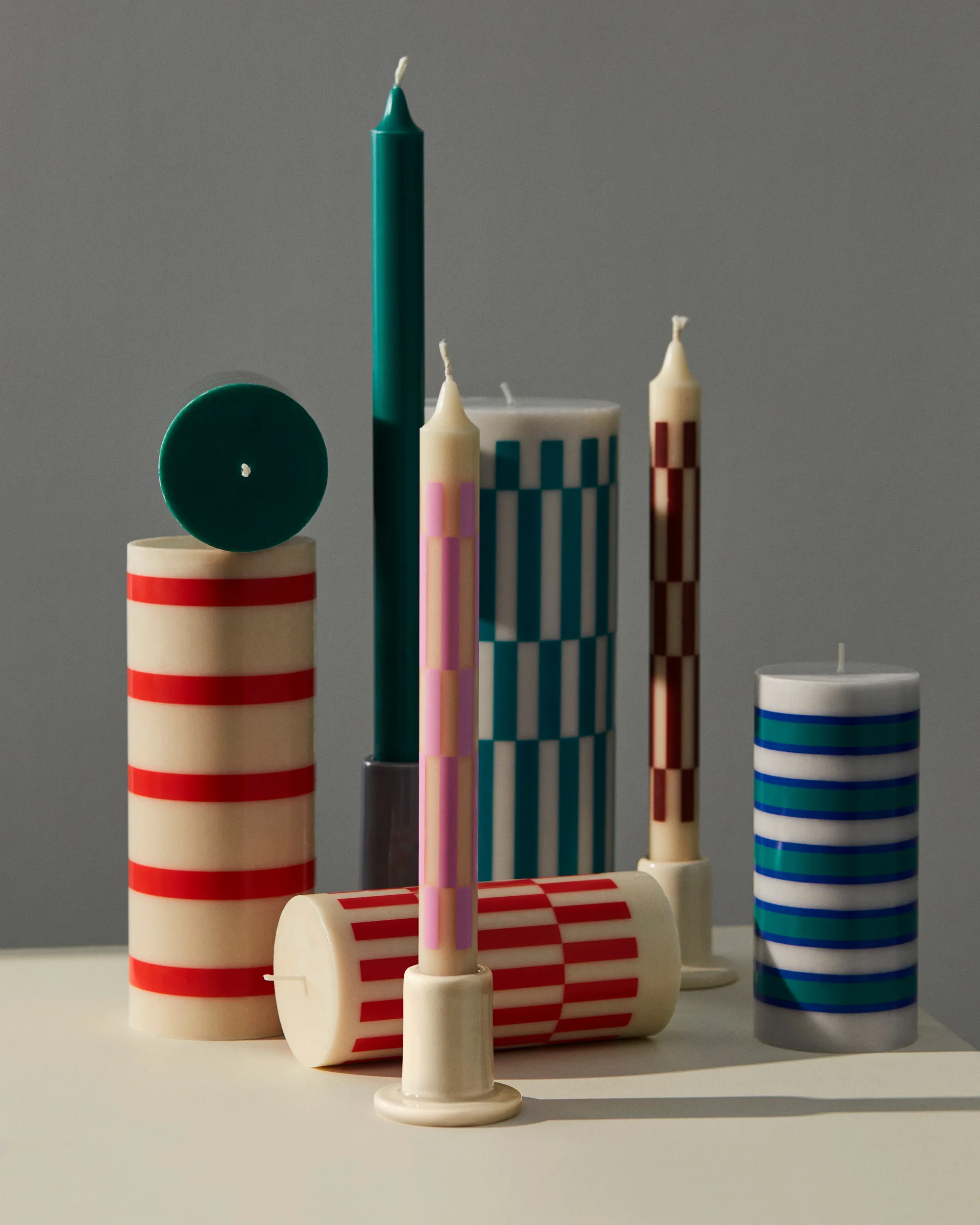 Tube candle stick 5 cm, Off-white HAY