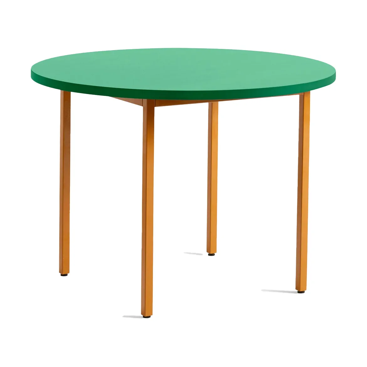 Two-Colour dining table Ø105 cm, Ochre-green mint HAY