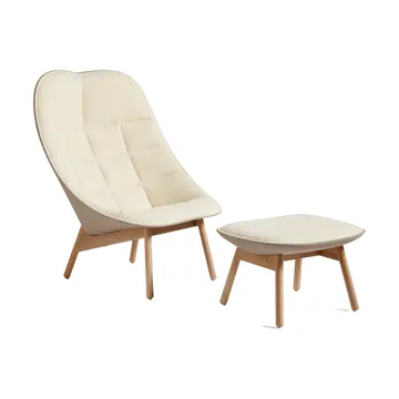 Uchiwa ottoman - Cream A5-oak-Canvas 244 - HAY