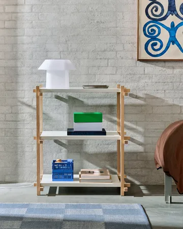 Woody Column shelf - Oak-almond white, low - HAY