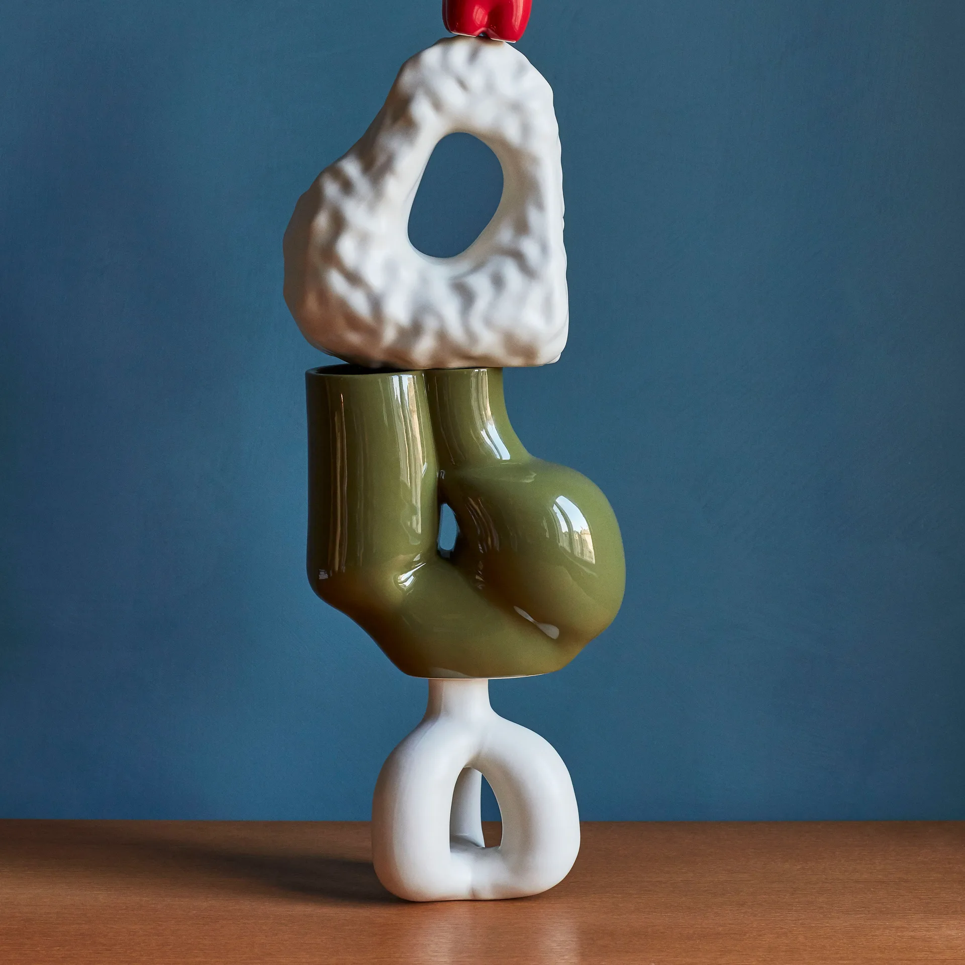 W&S Chubby vase, olive green HAY