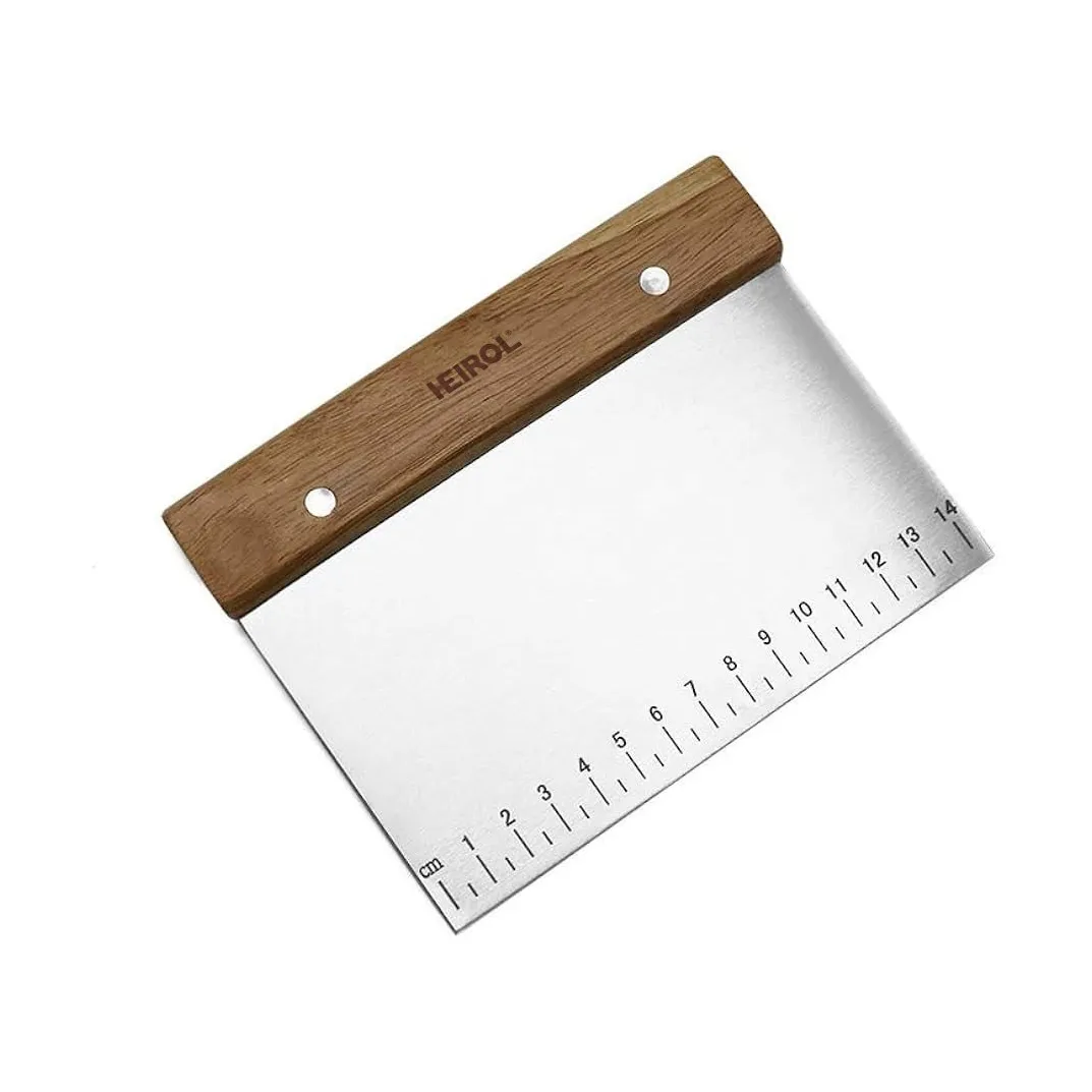 Dough scraper with wooden handle, Rosewood-stainless steel Heirol