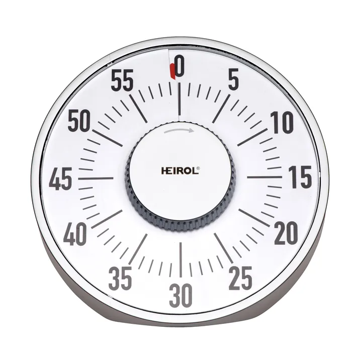 Heirol large magnetic timer - White-stainless steel - Heirol