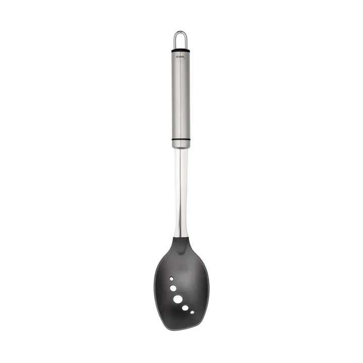 Heirol Steely perforated serving spoon nylon head - Black-stainless steel - Heirol