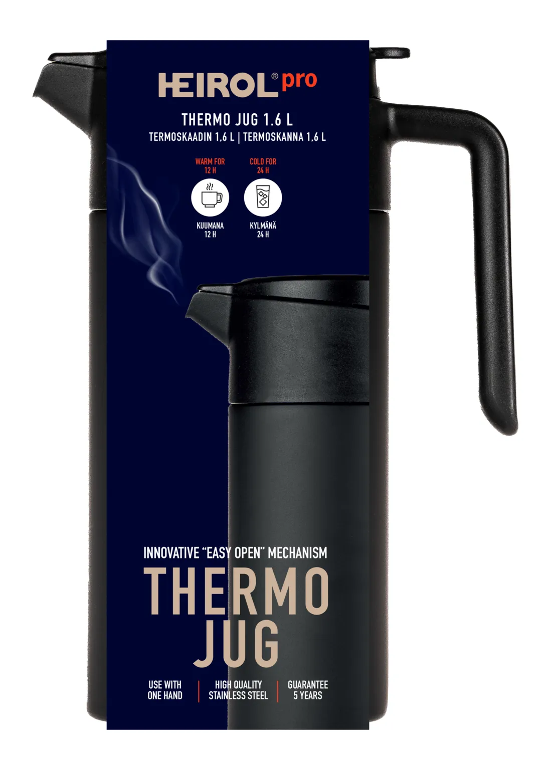 Heirol thermos jug 1.6 l, Black Heirol