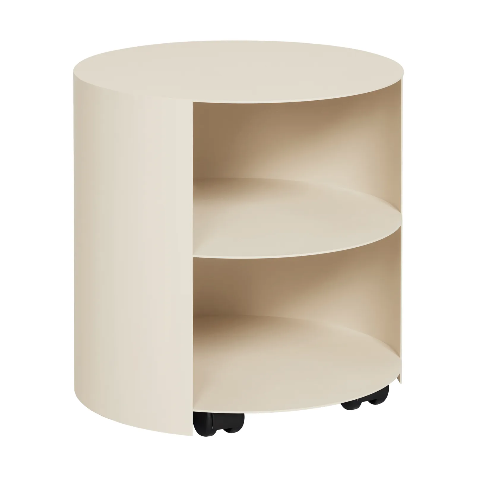 Hide side table Ø38x41 cm, Light ivory textured Hem