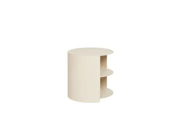 Hide side table Ø38x41 cm - Light ivory textured - Hem