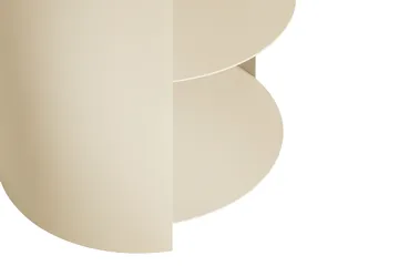 Hide side table Ø38x41 cm - Light ivory textured - Hem