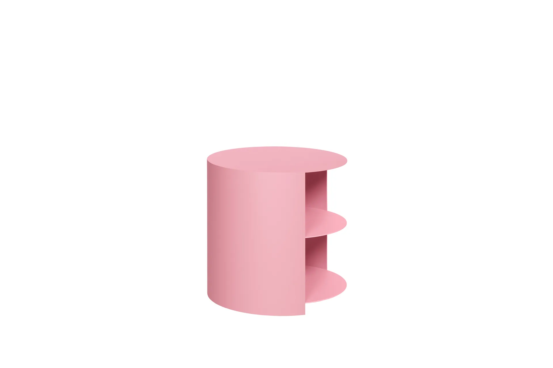 Hide side table Ø38x41 cm, Light pink textured Hem