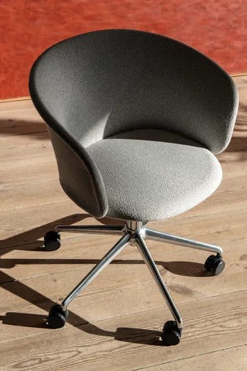 Kendo Swivel office chair with 5 wheels - Porcelain-polished aluminium - Hem