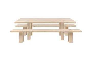 Max dining table with benches 250 cm - Ash - Hem
