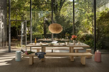 Max dining table with benches 250 cm - Ash - Hem