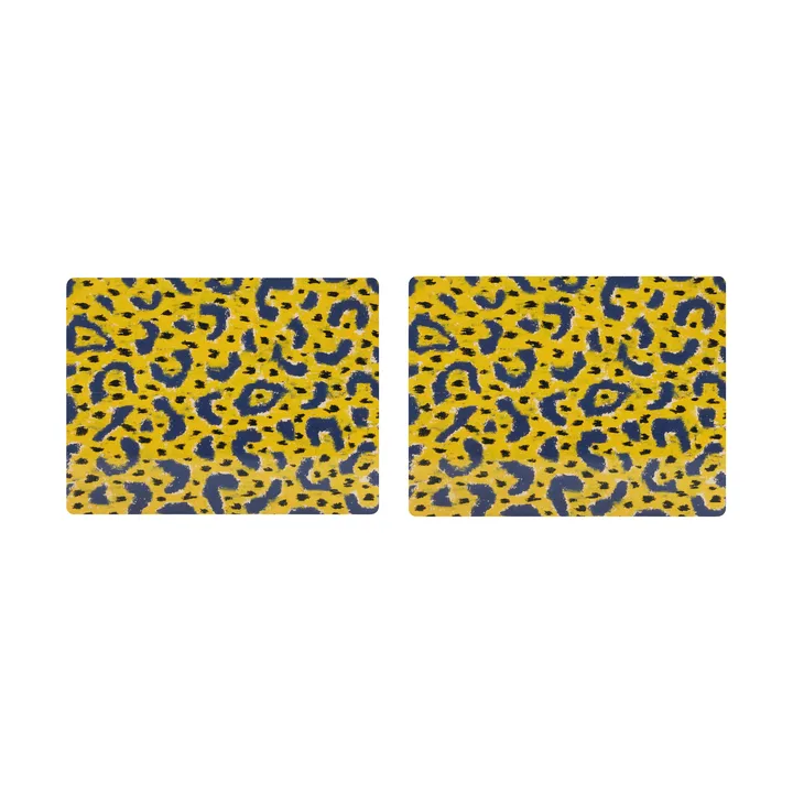 Monster placemat 30x40 cm 2-pack - Ochre yellow-grey-black - Hem