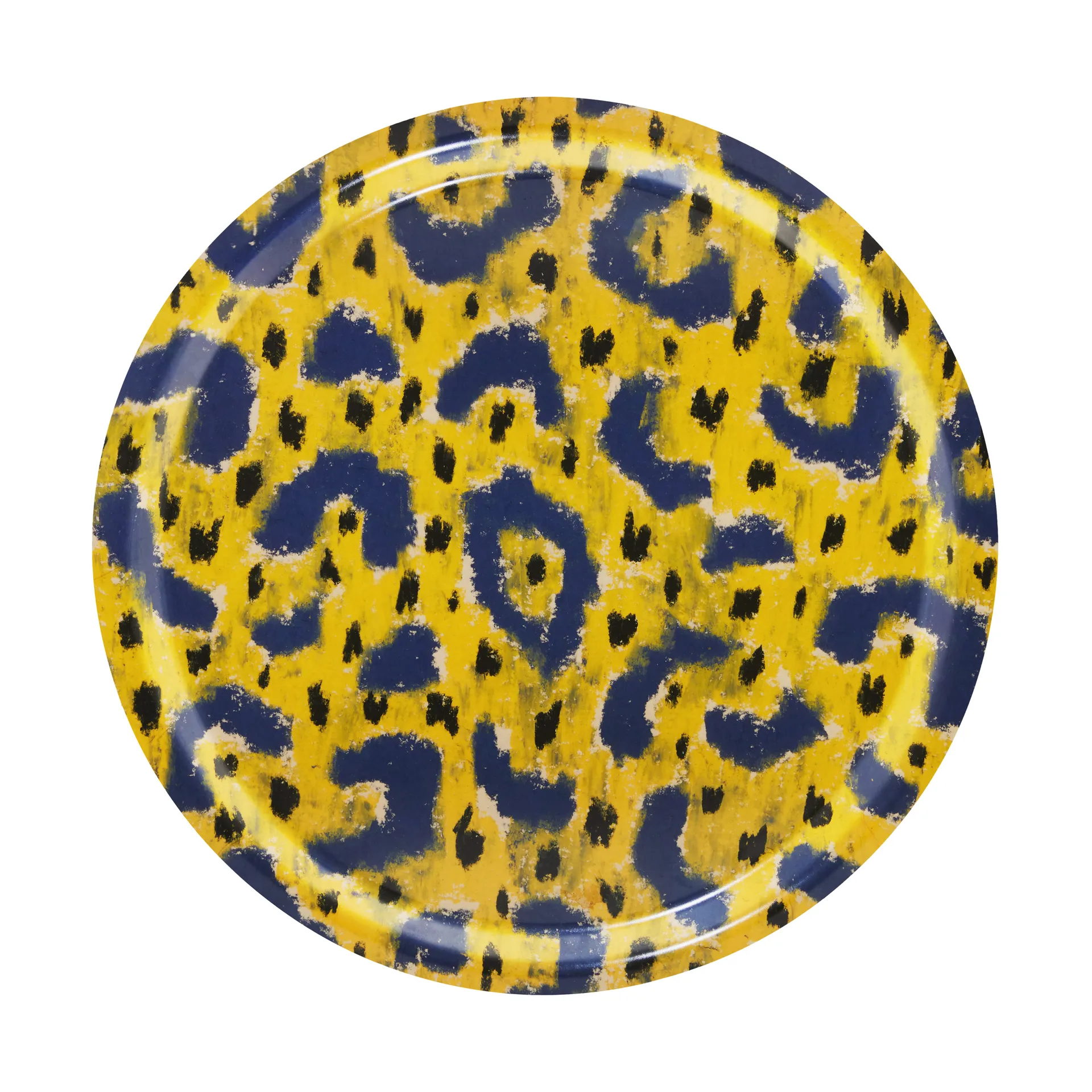 Monster tray Medium Ø49 cm, Ochre yellow-grey-black Hem