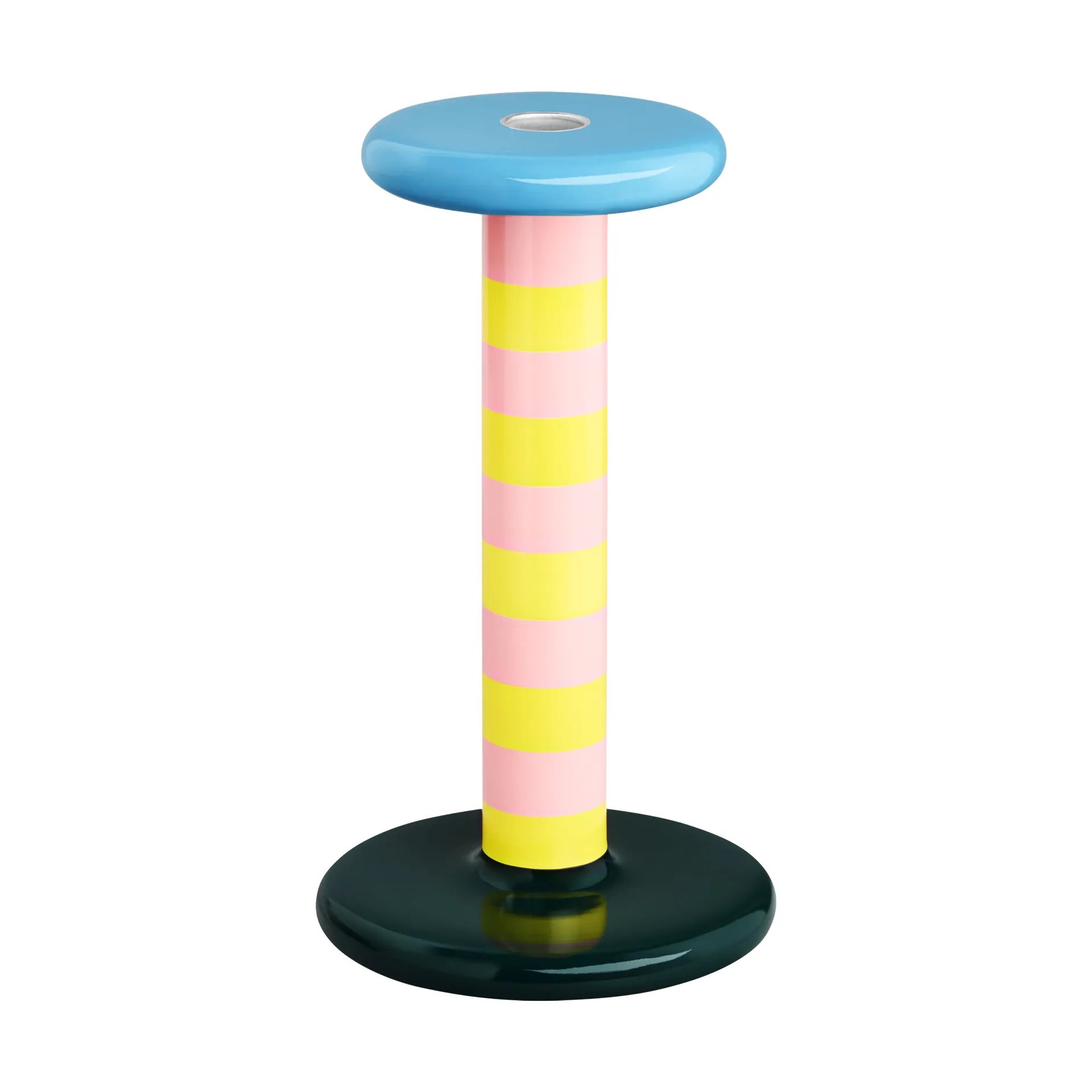 Pesa candlestick High 23 cm, Pink-sulfur yellow stripe Hem