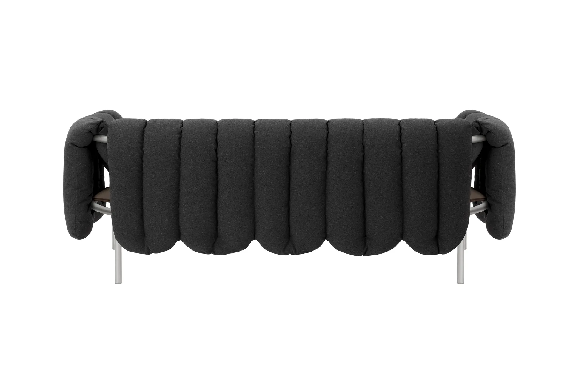 Puffy 2,5-seater sofa 205 cm, Anthracite-stainless steel Hem
