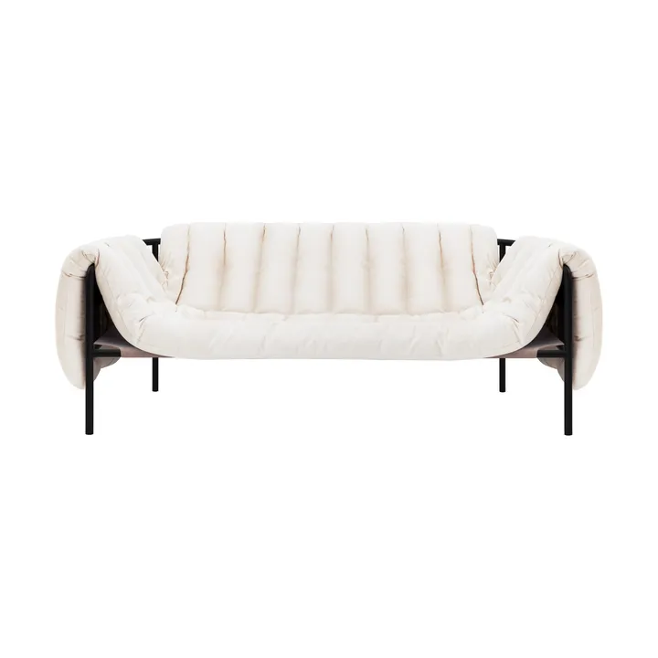 Puffy 2,5-seater sofa 205 cm - Natural-black grey - Hem