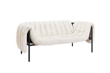 Puffy 2,5-seater sofa 205 cm - Natural-black grey - Hem